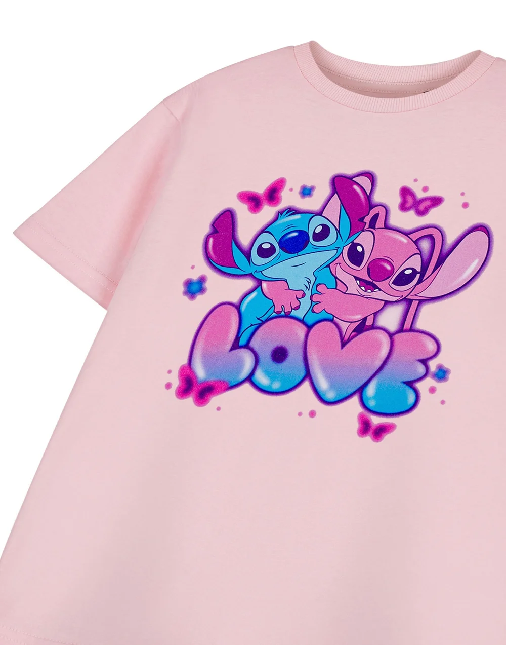 Vanilla Underground Disney Lilo & Stitch Love Girls Pink T-Shirt (3-14 Years) - 11-12 Yrs Image 5