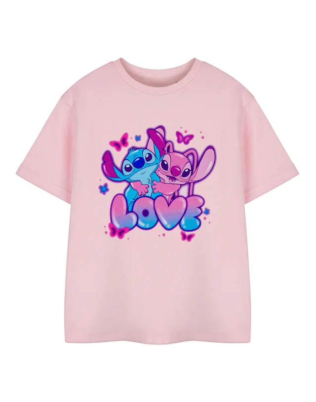 Vanilla Underground Disney Lilo & Stitch Love Girls Pink T-Shirt (3-14 Years)