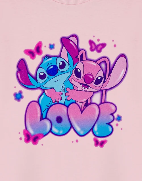 Vanilla Underground Disney Lilo & Stitch Love Girls Pink T-Shirt (3-14 Years) - 11-12 Yrs Image 6
