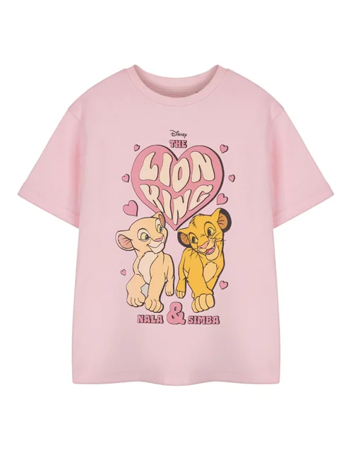 Vanilla Underground Disney Heart Lion King Girls Pink T-Shirt (3-14 Years) - 13-14 Yrs Image 1