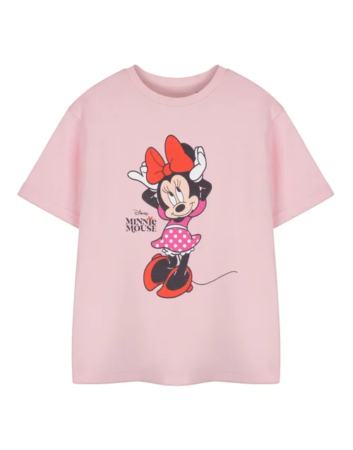 Vanilla Underground Disney Minnie Mouse Pose Girls Pink T-Shirt (18 Months - 8 Years) - 5-6 Yrs Image 1