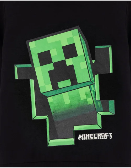 Vanilla Underground Minecraft Creeper Print at Front Big Kids Black Hoodie (5-14 Years) - 11-12 Yrs Image 5