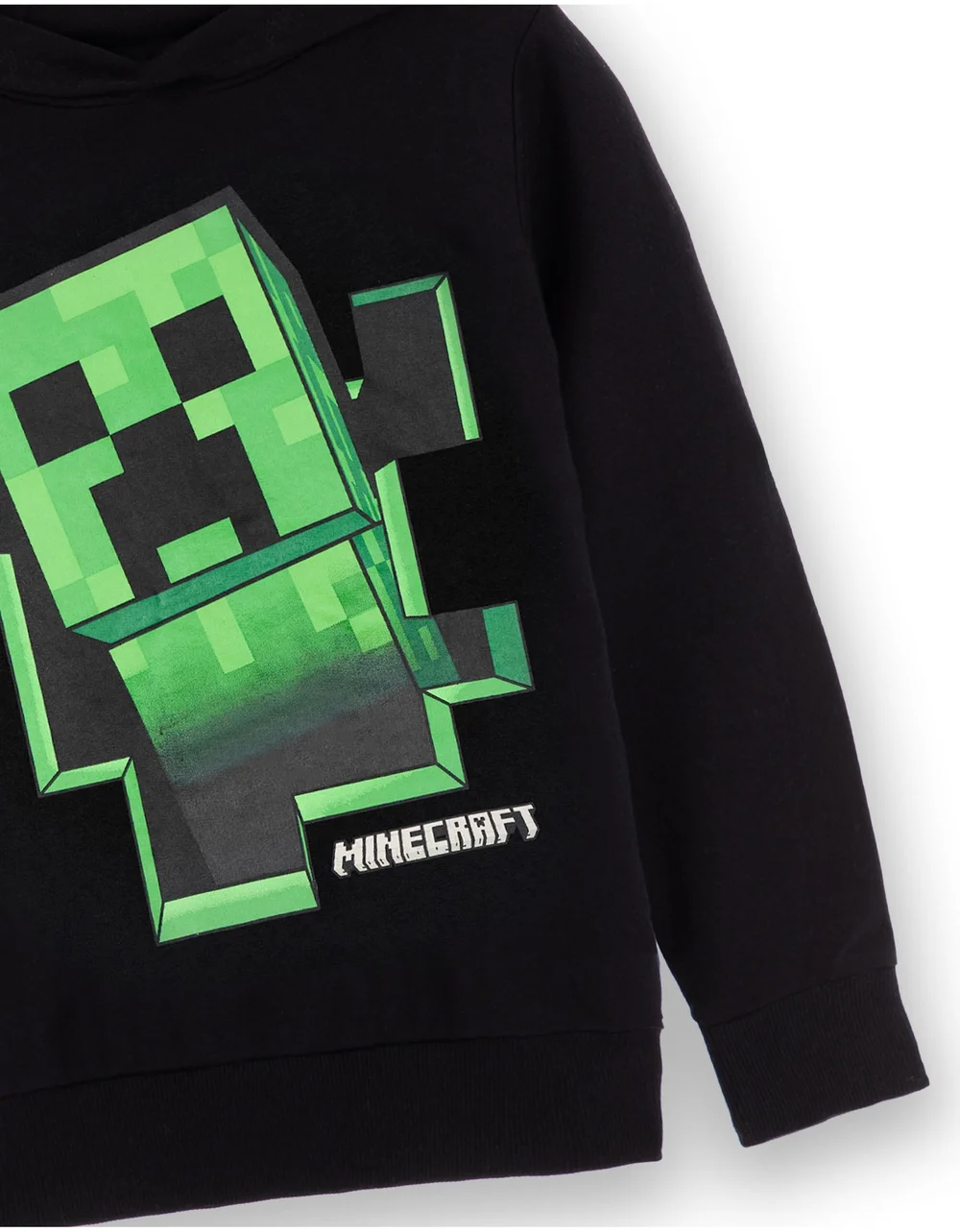 Vanilla Underground Minecraft Creeper Print at Front Big Kids Black Hoodie (5-14 Years) - 11-12 Yrs Image 4