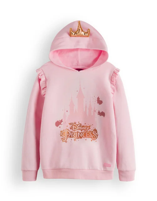 Vanilla Underground Disney Princess Girls Pink Hoodie (3-8 Years) - 3-4 Yrs Image 1