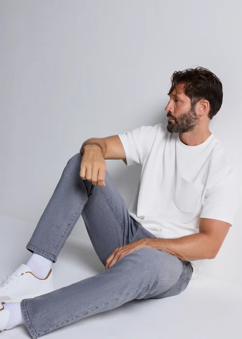 Grey Slim Fit Jeans - 34 Waist Long Image 2