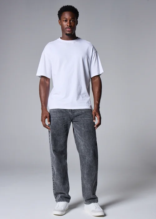 Grey Wash Relaxed Fit Jeans - 34 Waist Regular Image 1