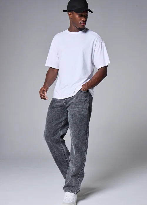 Grey Wash Relaxed Fit Jeans - 34 Waist Regular Image 2