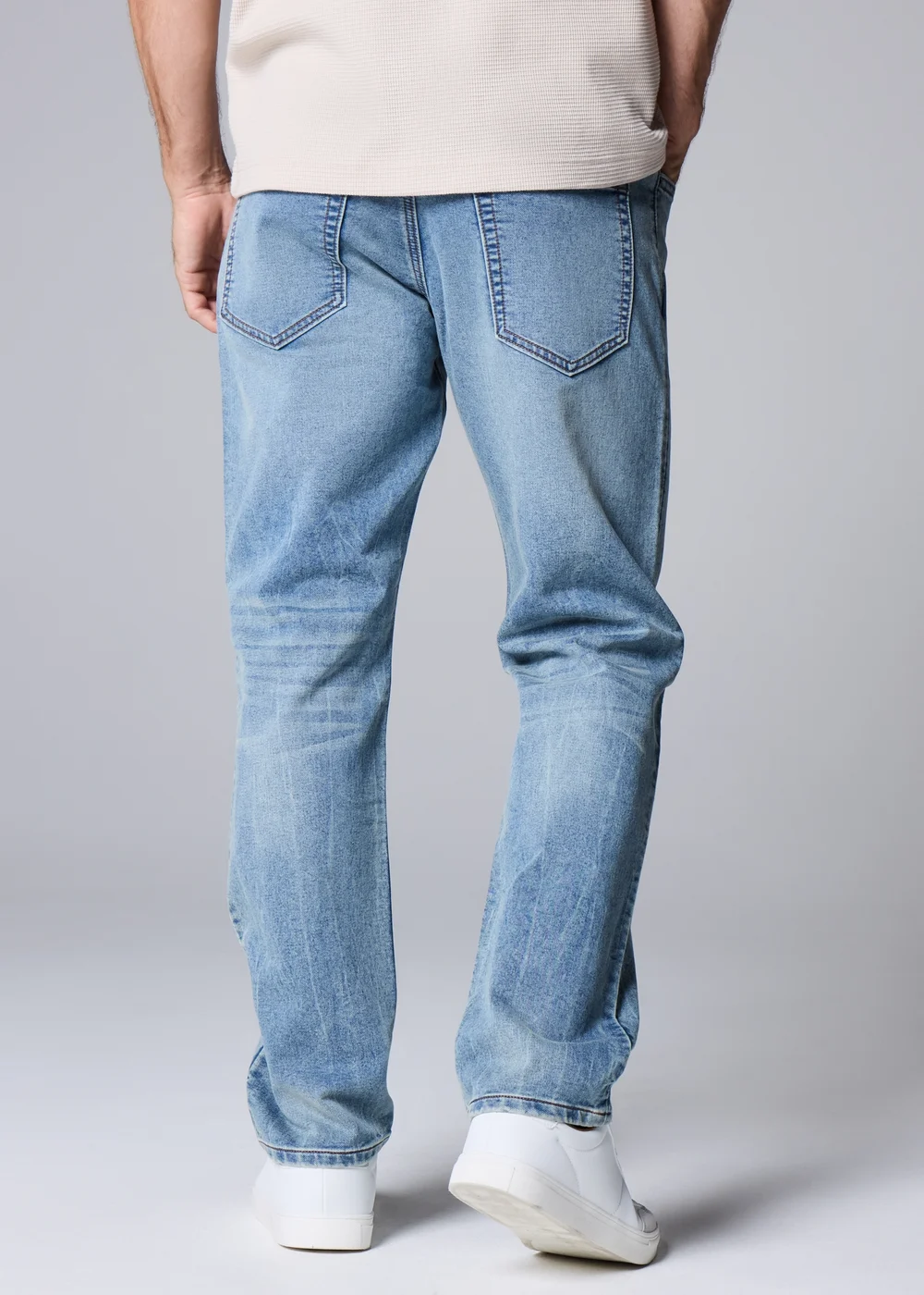 Mid Wash Comfort Slim Fit Jeans - 30 R Image 4