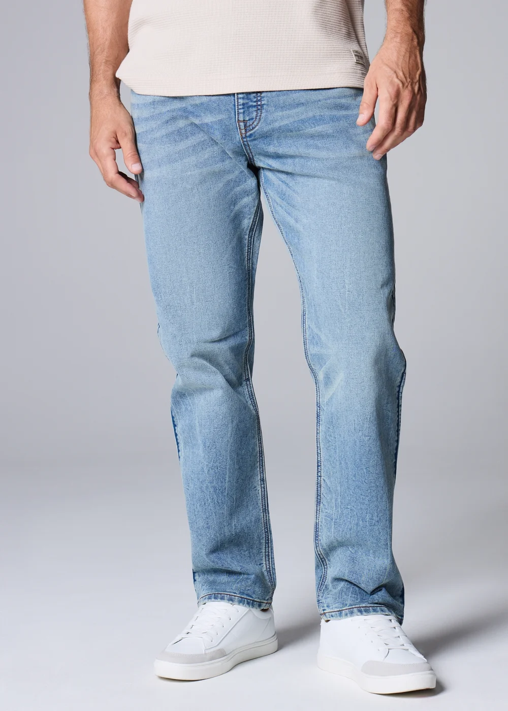 Mid Wash Comfort Slim Fit Jeans - 30 R Image 3