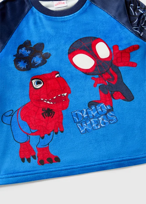 Spidey & Friends Boys Blue Fleece Pyjama Set (1-7yrs) - 1 half year to 2 Image 2