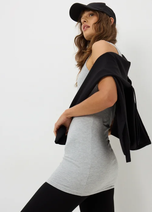Grey Essential Longline Vest Top - 8 Image 2