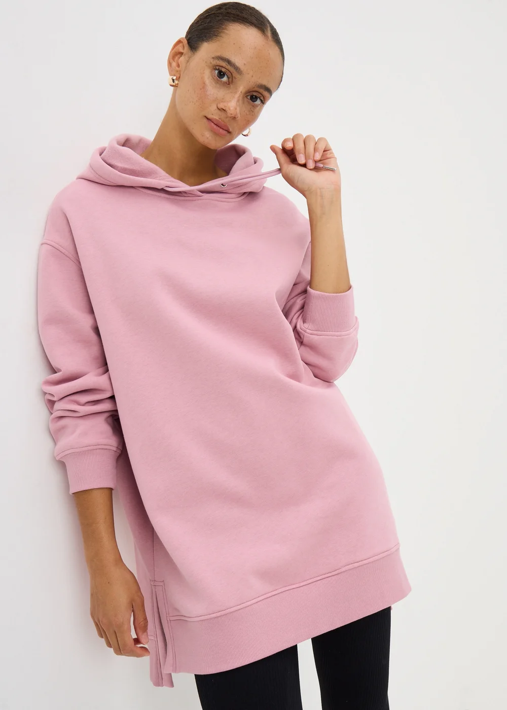 Pink Longline Hoodie - S Image 1