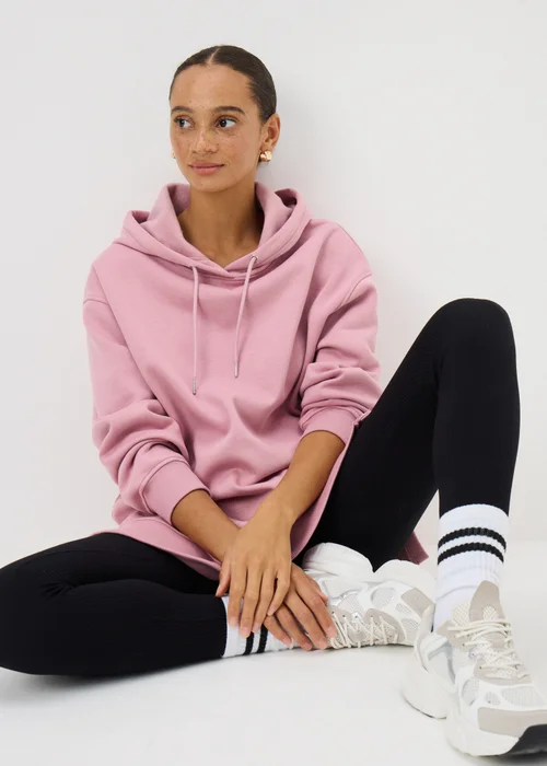 Pink Longline Hoodie - S Image 2