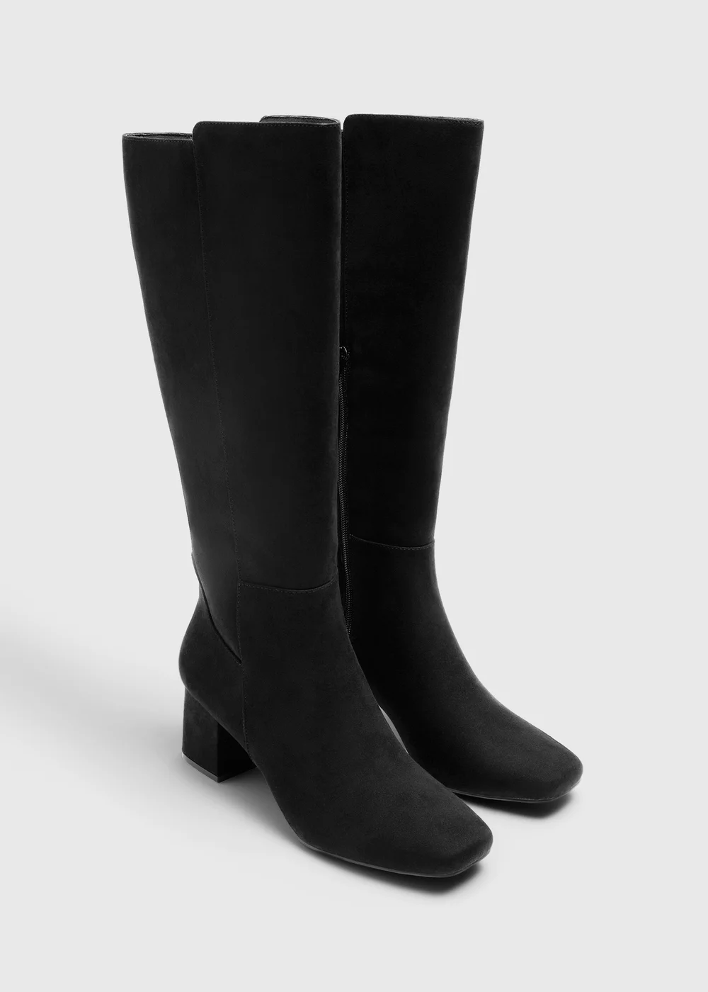 Black Knee High Block Heel Boots - Size 3 Image 1