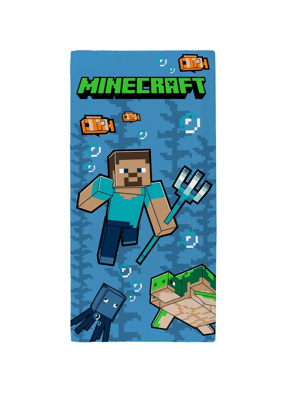 Minecraft Blue Towel - 70x140cm Image 1