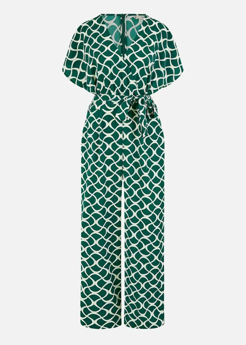 Yumi Green Geometric Print Wrap Jumpsuit - 10 Image 3