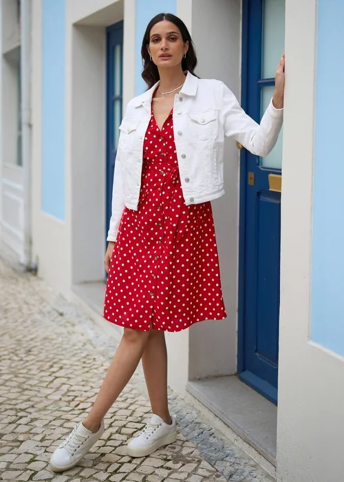 Yumi White Stretch Cotton Denim Jacket - 16 Image 1