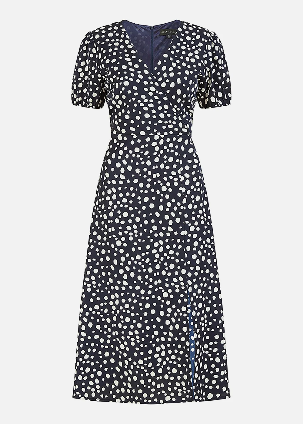 Yumi Navy Spot Midi Tea Dress - 12 Image 3