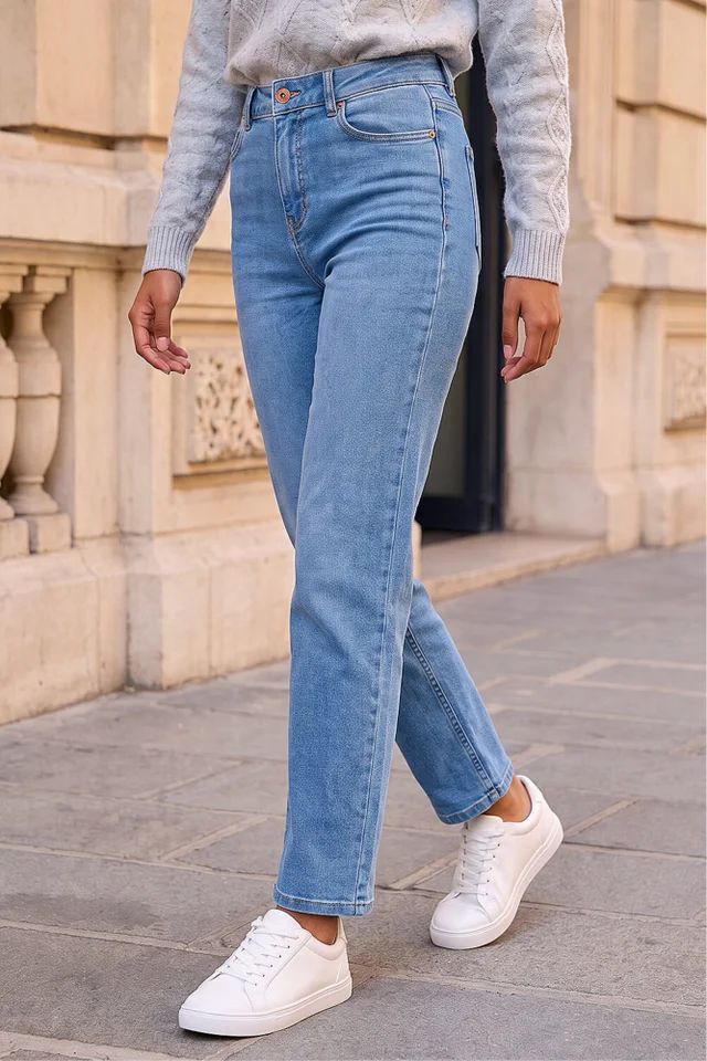 Roman Denim Petite Stretch Straight Leg Jeans