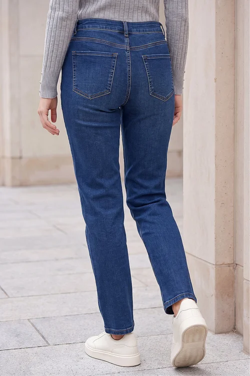 Roman Indigo Petite Stretch Straight Leg Jeans - 16 Image 3