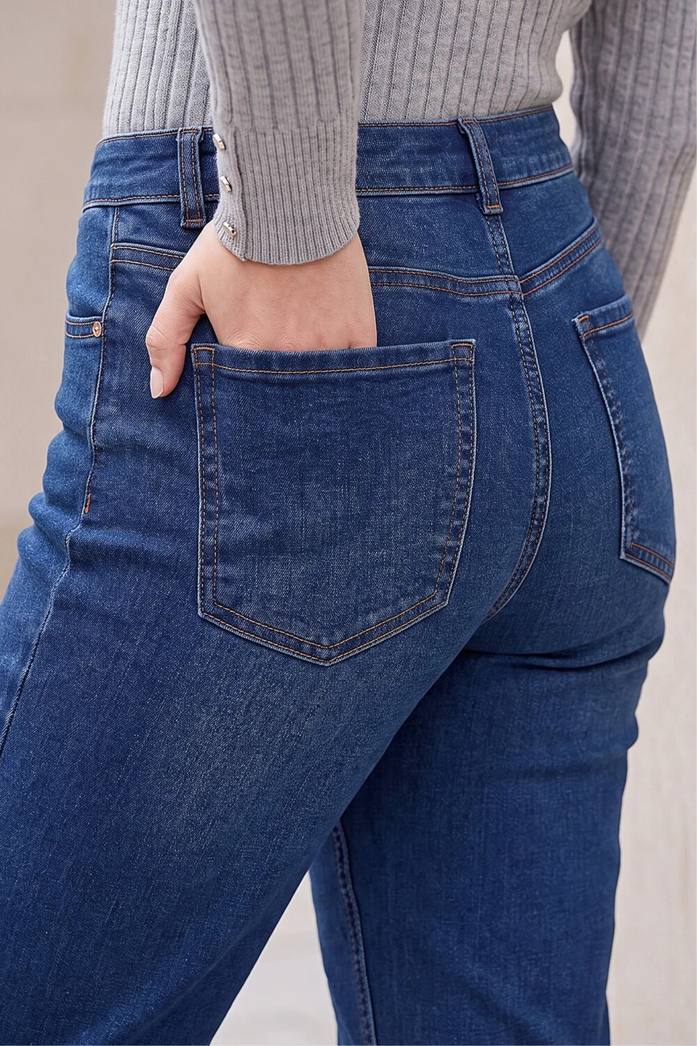 Roman Indigo Petite Stretch Straight Leg Jeans - 16 Image 4