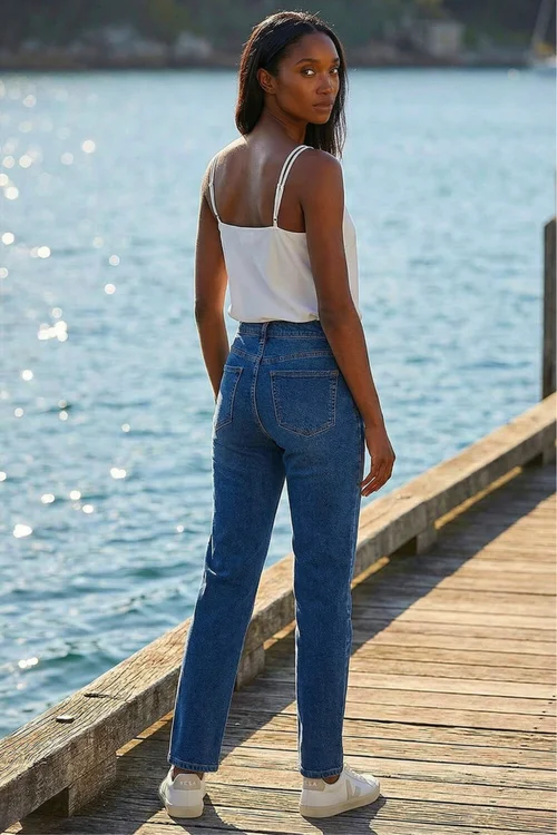 Roman Indigo Petite Stretch Straight Leg Jeans - 14 Image 3