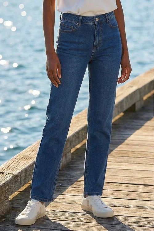 Roman Indigo Petite Stretch Straight Leg Jeans - 14 Image 2