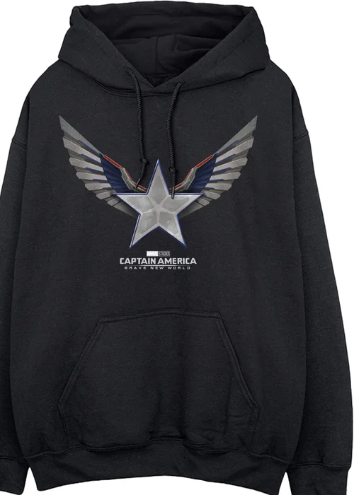 Marvel Captain America Brave New World Star Black Hoodie - S Image 2