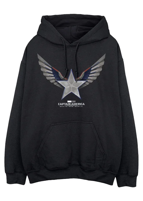 Marvel Captain America Brave New World Star Black Hoodie - S Image 1