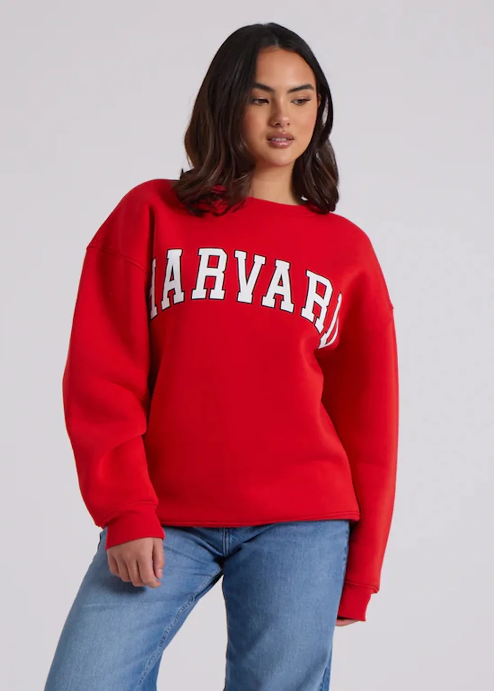 Urban Bliss Red Harvard Oversized Sweatshirt - Small Image 2
