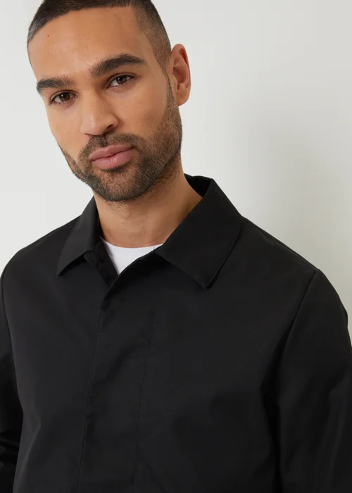 Threadbare Black Showerproof Longline Tailored Mac - XL Image 4