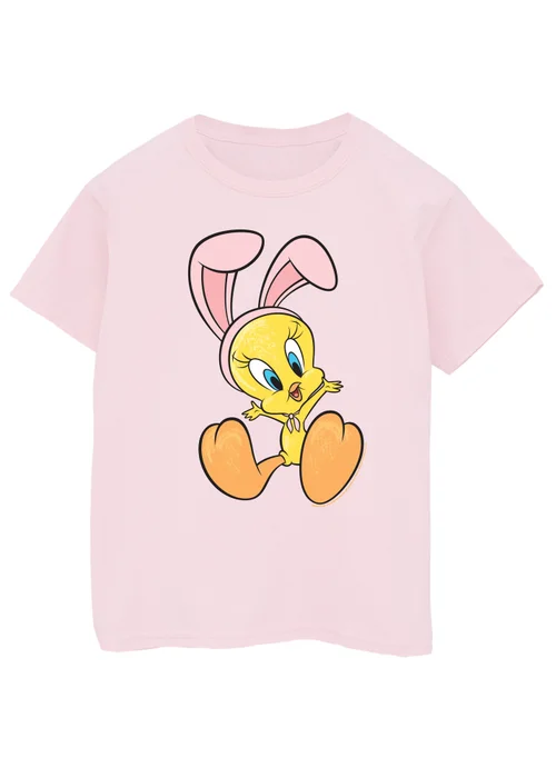 Looney Tunes Tweety Bunny Girls Pink T-Shirt (3-13 Years) - Age 3-4 Years Image 1