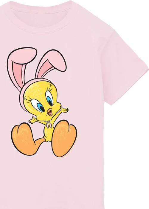 Looney Tunes Tweety Bunny Girls Pink T-Shirt (3-13 Years) - Age 3-4 Years Image 2