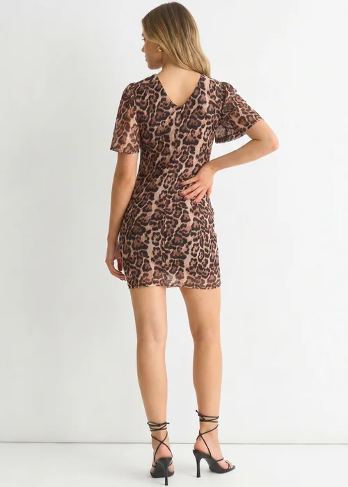 Gini London Brown Animal Mesh Stretch Mini Dress - 12 Image 2