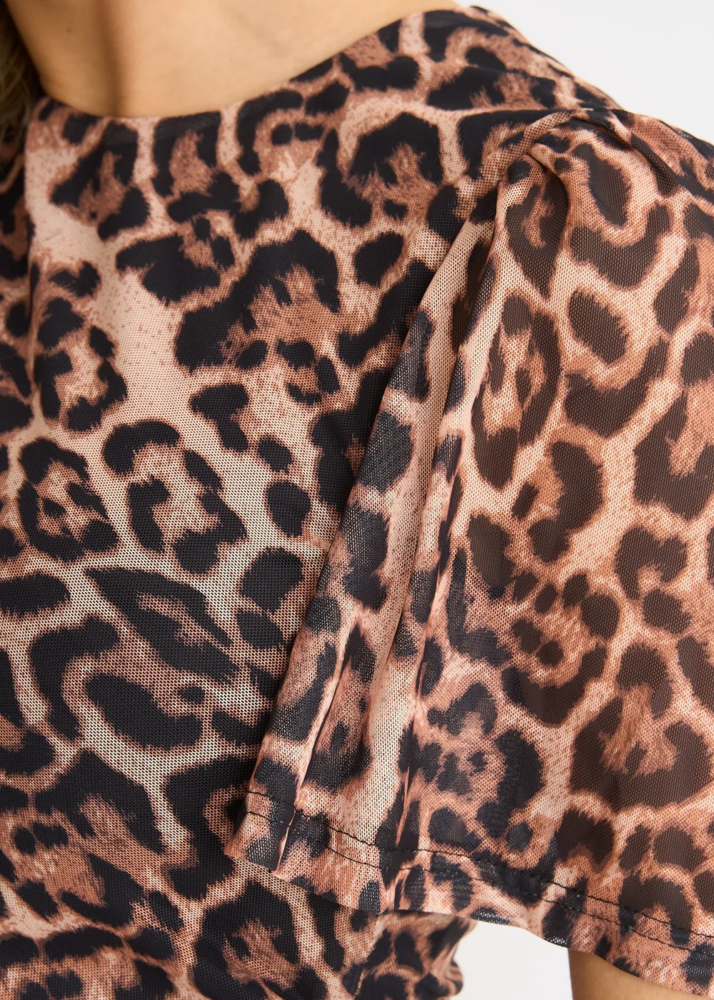 Gini London Brown Animal Mesh Stretch Mini Dress - 12 Image 3