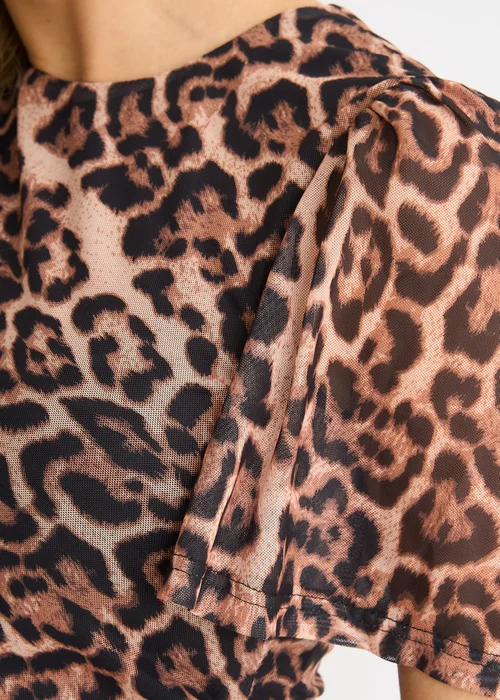 Gini London Brown Animal Mesh Stretch Mini Dress - 12 Image 3