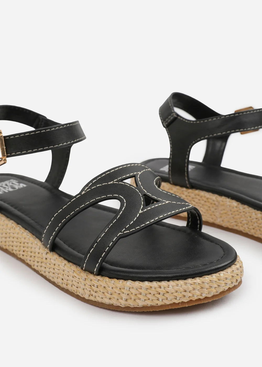 Where's That From Black PU Sofia Flatform Sandal - 4 Image 4