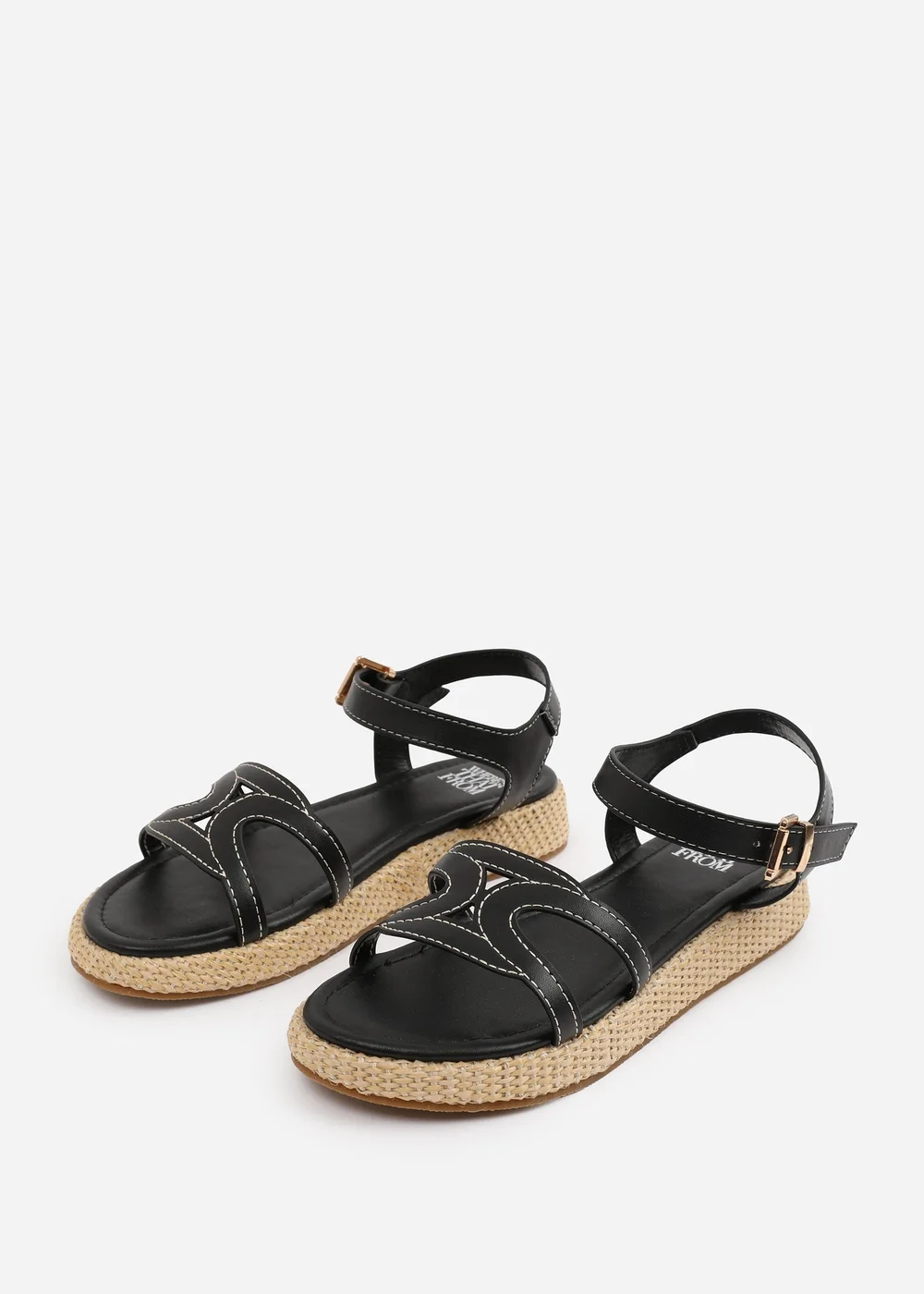 Where's That From Black PU Sofia Flatform Sandal - 4 Image 3