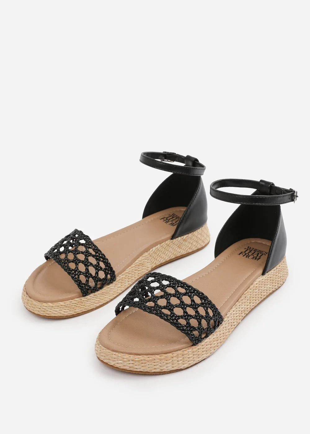 Where's That From Black PU Shia Braided Strap Espadrille Flatform - 7 Image 3