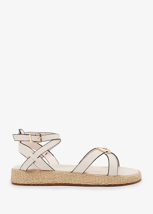 Where's That From Cream-PU Alora Wide-Fit Cross-Over Buckle Strap Sandals - 3 Image 2
