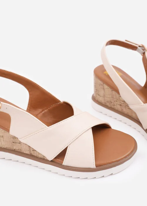 Where's That From Cream PU Qween Wedge Shoes - 5 Image 4