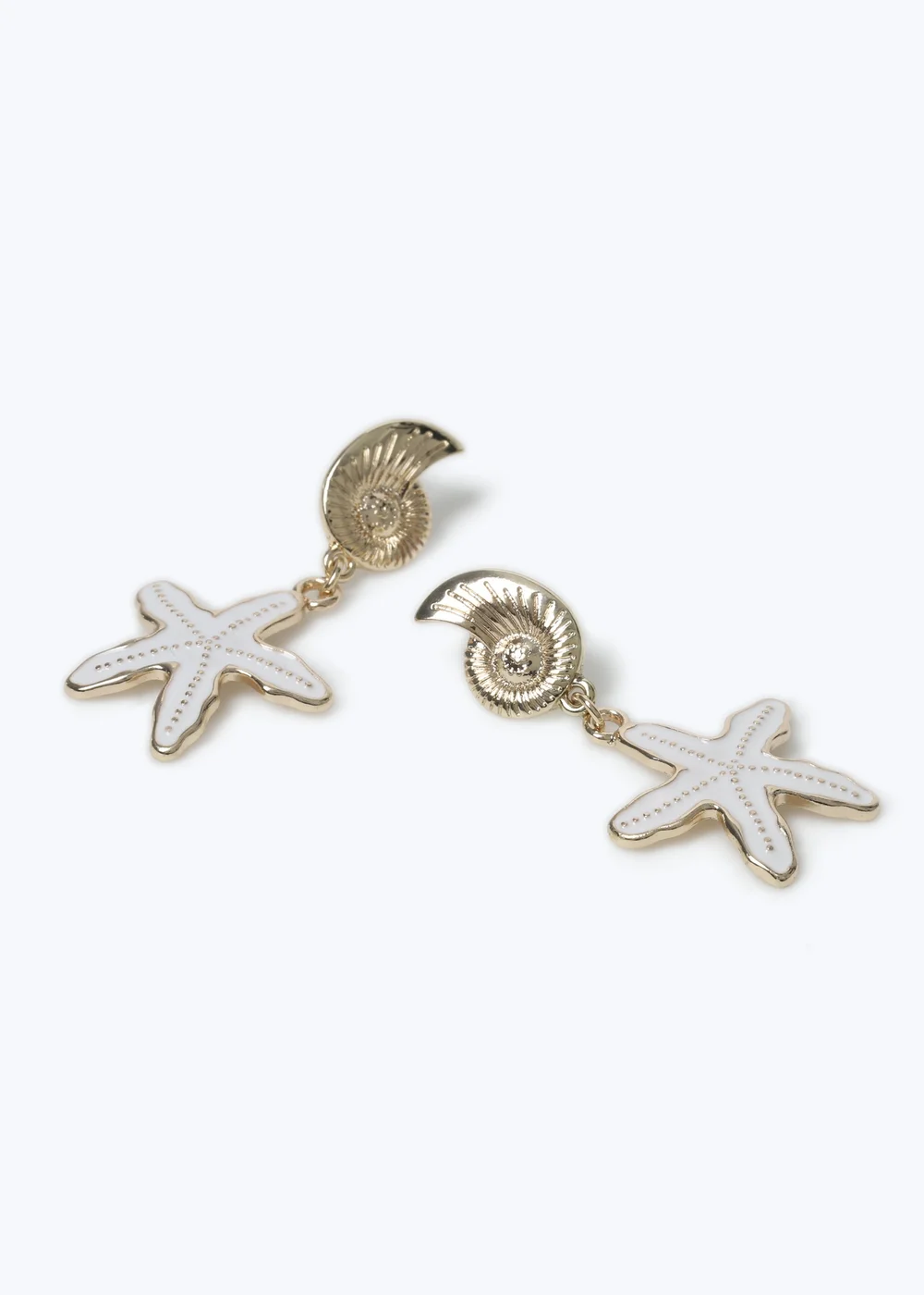 Muse White Starfish Shell Drop Earrings - One Size Image 2