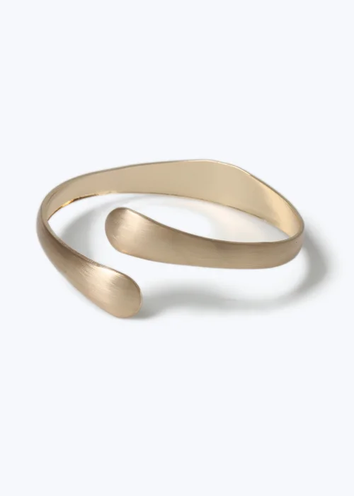 Muse Gold Brushed Wrap Bangle Bracelet - One Size Image 2