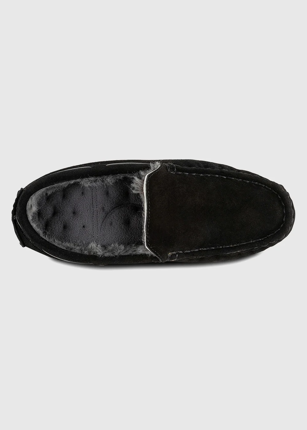 Totes Isotoner Black Real Suede With Closed Stitch Moccasin Slipper - 10 Image 5