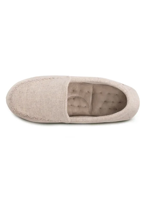 Totes Isotoner Brown Textured Moccasin Slipper - 7 Image 5