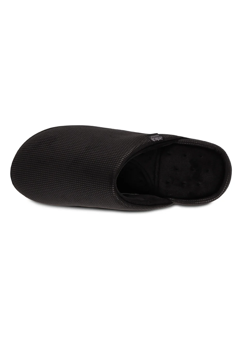Totes Isotoner Black Square Patterned Smart Mule Slipper - 10 Image 5