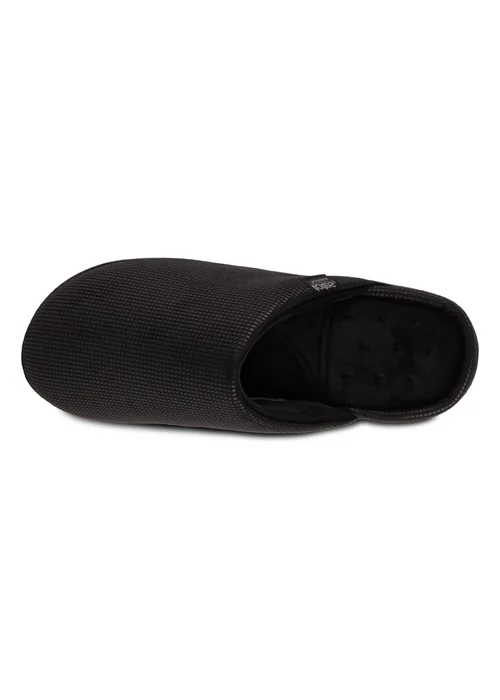 Totes Isotoner Black Square Patterned Smart Mule Slipper - 10 Image 5