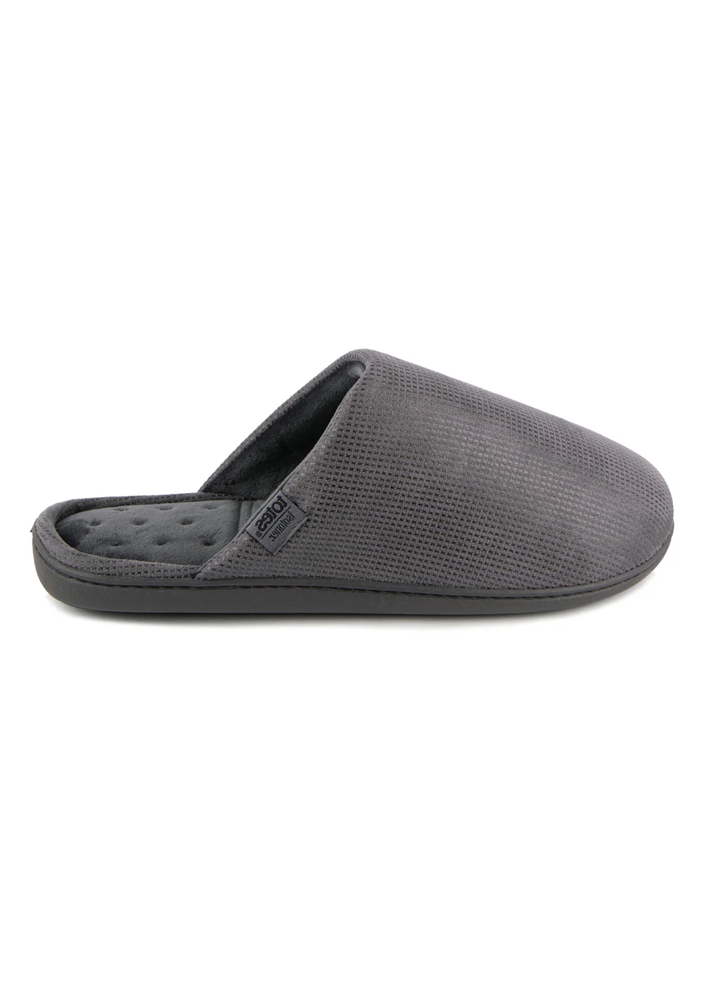 Totes Isotoner Grey Square Patterned Smart Mule Slipper - 11 Image 4