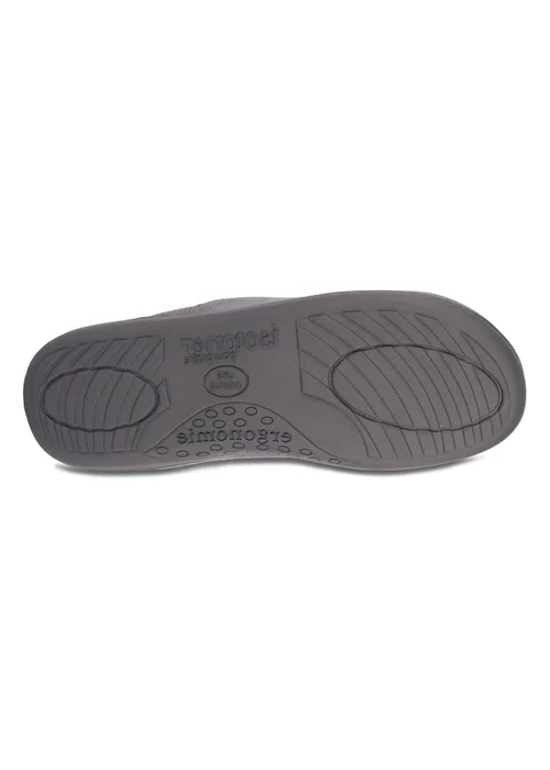 Totes Isotoner Grey Square Patterned Smart Mule Slipper - 11 Image 6