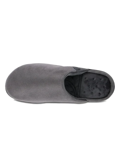 Totes Isotoner Grey Square Patterned Smart Mule Slipper - 11 Image 5